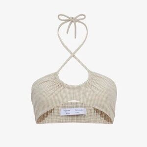 NWT Proenza Schouler White Label Cropped Gingham Halter Bralette
